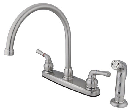 Distributeur d’eau chaud & froid avec jet latéral Magellan, Nickel satiné