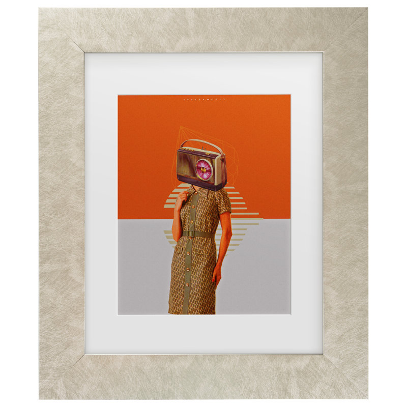 Spacerocket Art, art encadré mat 599, H 14,5 po x l 17,5 po, Cadre crème
