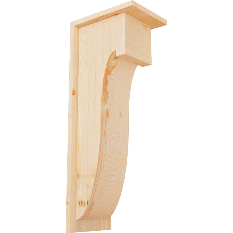 Corbeau Del Monte avec contre-plaque, H 26 po x l 7,5 po x P 10 po, Sapin de Douglas, Lisse