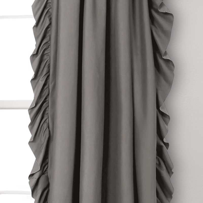 Paire de rideaux semi-transparents Reyna, l 54 po x L 95 po, Gris
