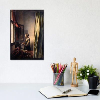 Girl Reading A Letter At An Open Window by Johannes Vermeer - Wrapped Canvas Painting