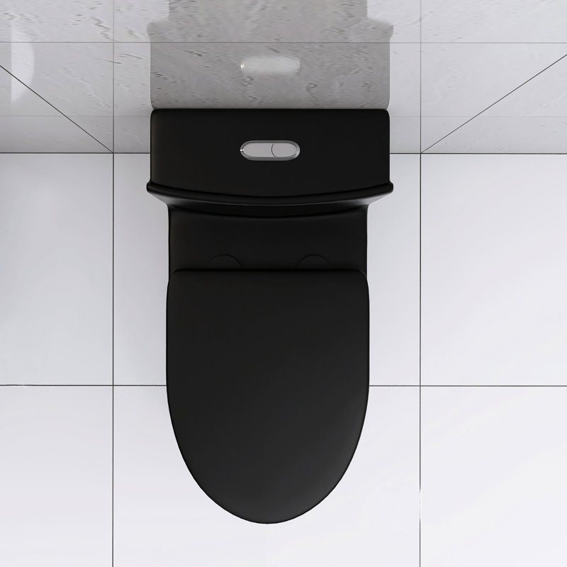 Matte Black Elongated Toilet, 1.1/1.6 Dual Flush, Powerful Flushing For Use Porcelain, Comfort Design, Matte Black