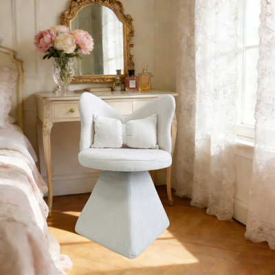 Cute Swivel Vanity Stool with Butterfly Back, Vanity Chair, Dressing Chair, Makeup Chair