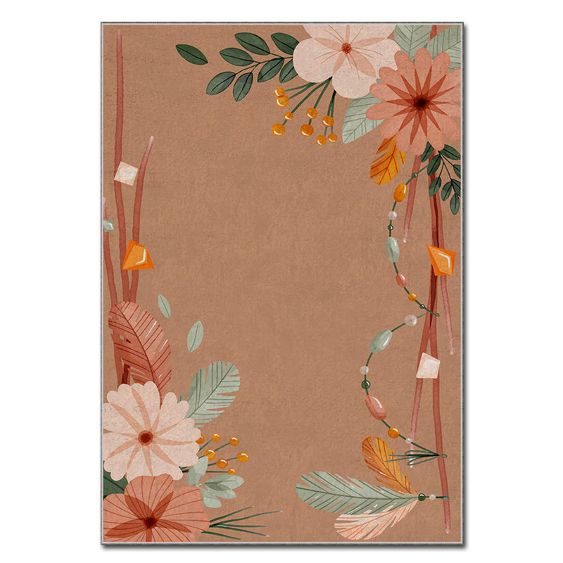 Luxurious Non-Slip Area Rug, 4.0 x 5.9 Feet, 100% Polyester, 740g/m² | Velvet Fabric with Digital Print | Easy-Clean Laminated Sponge Underside, Machine Washable | Perfect for Living Room, Bedroom & Home Decor