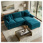 Canapé modulaire en velours bleu antique Irlanda