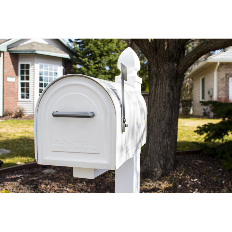 Reliant Large, Locking, Post Mount Mailbox, White