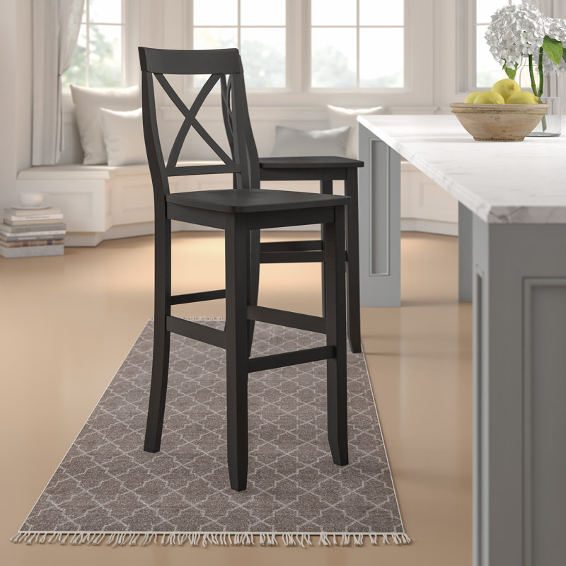 Tabouret de comptoir en bois massif 24 po Diamondback, Noir, Tabouret de bar (siège d'une hauteur de 30 po)
