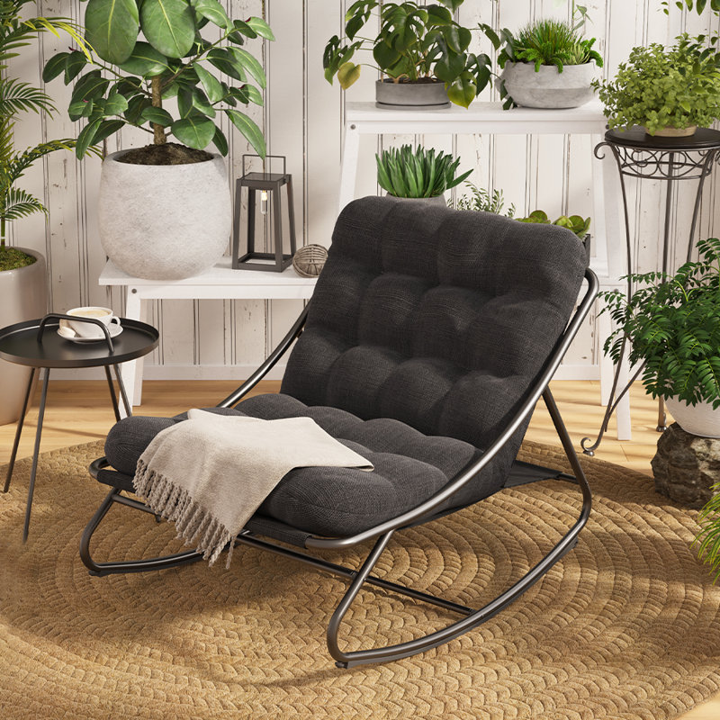 Powder Coated Steel Outdoor Chair, Dark Grey, Dark Grey