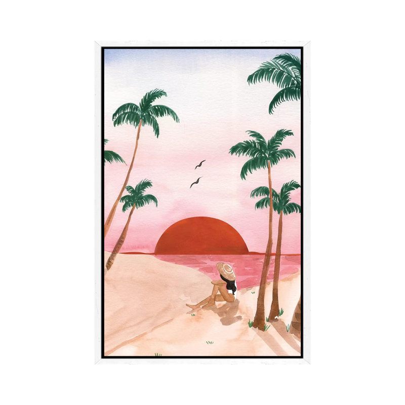 Sunset Dreamer II by Sabina Fenn - Painting on Canvas, White Floater Framed, 101.6cm H x 66.04cm W x 3.81cm D