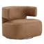 Fauteuil demi-tonneau pivotant en cuir véritable Bascom-1960008