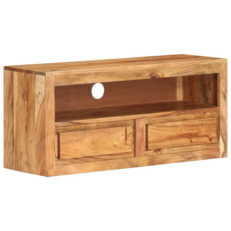 Caliee Solid Wood TV Stand, Solid Acacia Wood