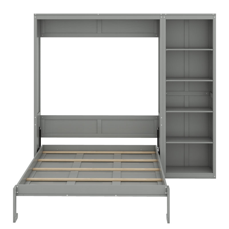 Lit escamotable mural avec tablettes Murphy, Gris