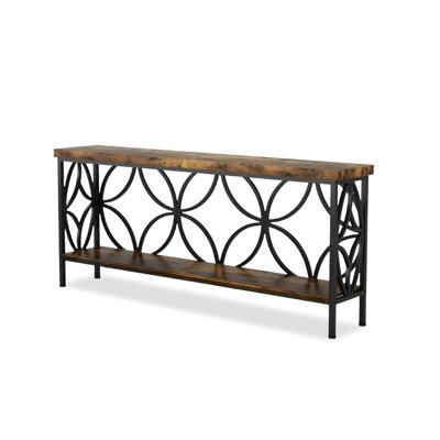 Black Solid Wood Rectangular Console Table