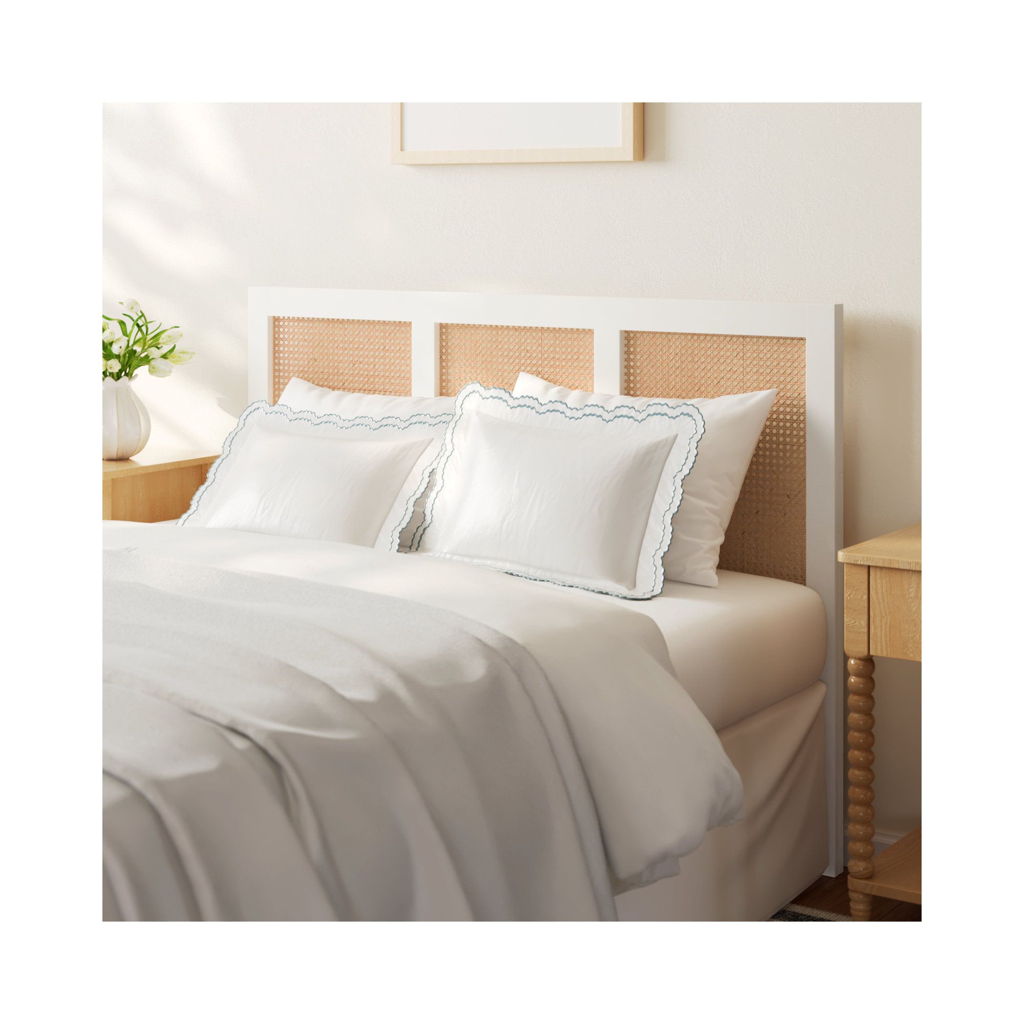 Tahoe Solid Wood Headboard, White, Queen