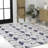 Cindia Casual Coastal Flamingos Two-Tone White/Navy Indoor/Outdoor Rug-1586751297