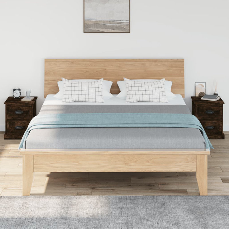 Bellechester 39 cm W Bedside Table, Smoked Oak, Set of 2