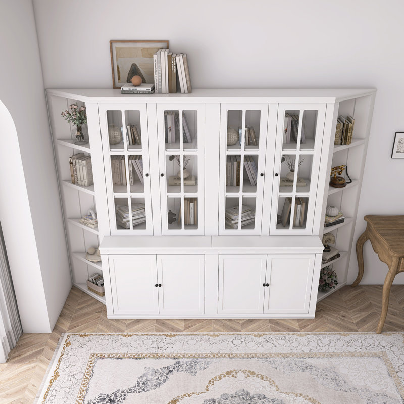 2-PIECES FREESTANDING BOOKCASES WITH TWO TRIANGLE SIDED
