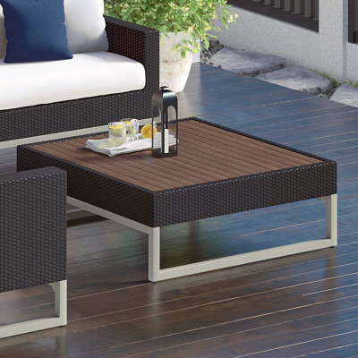 Sameko Square Metal Outdoor Chat Table , 40'' in. W 40'' in. D