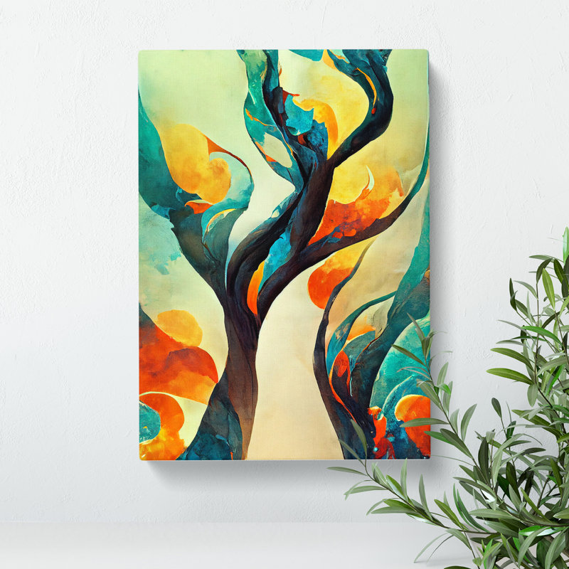 Winding Abstract Tree No.1 - Wrapped Canvas Painting, 50cm H x 35cm W x 3cm D