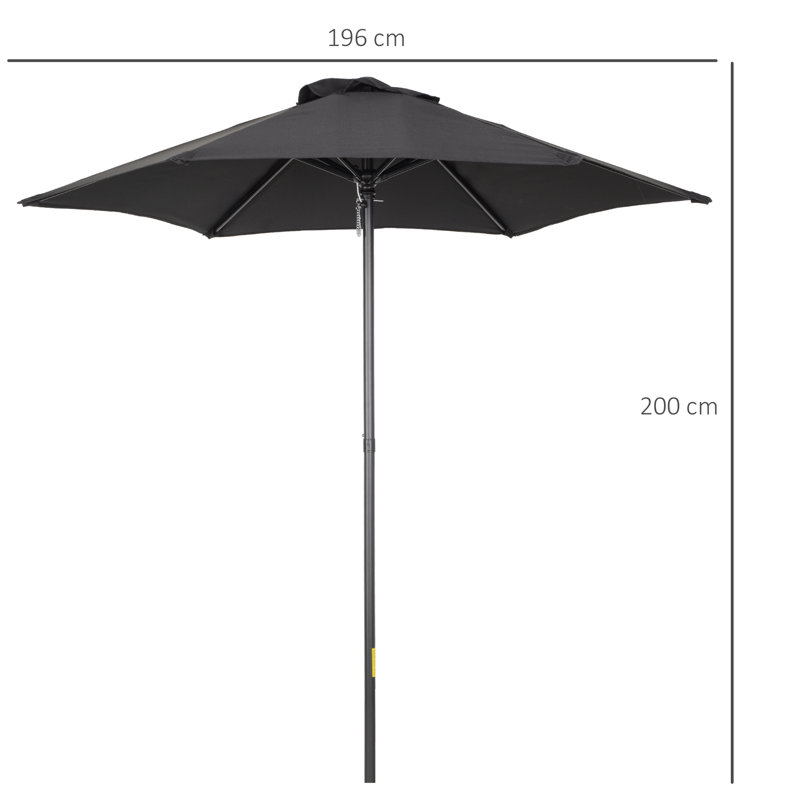McKenney 196cm Market Parasol, Black