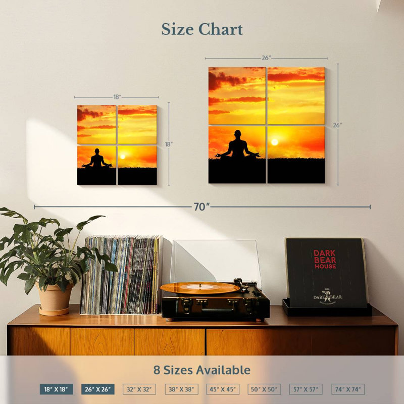 Kerrick Sunset Yoga Meditation, H 26 po x l 26 po