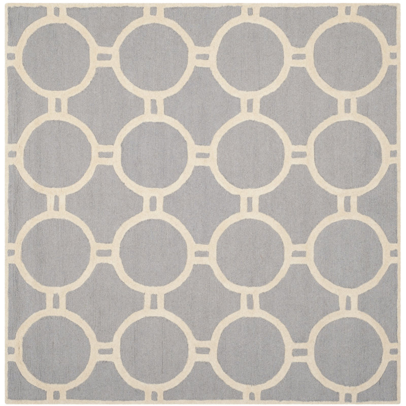 Cambridge Hand Tufted Wool Geometric Rug, Square 8'