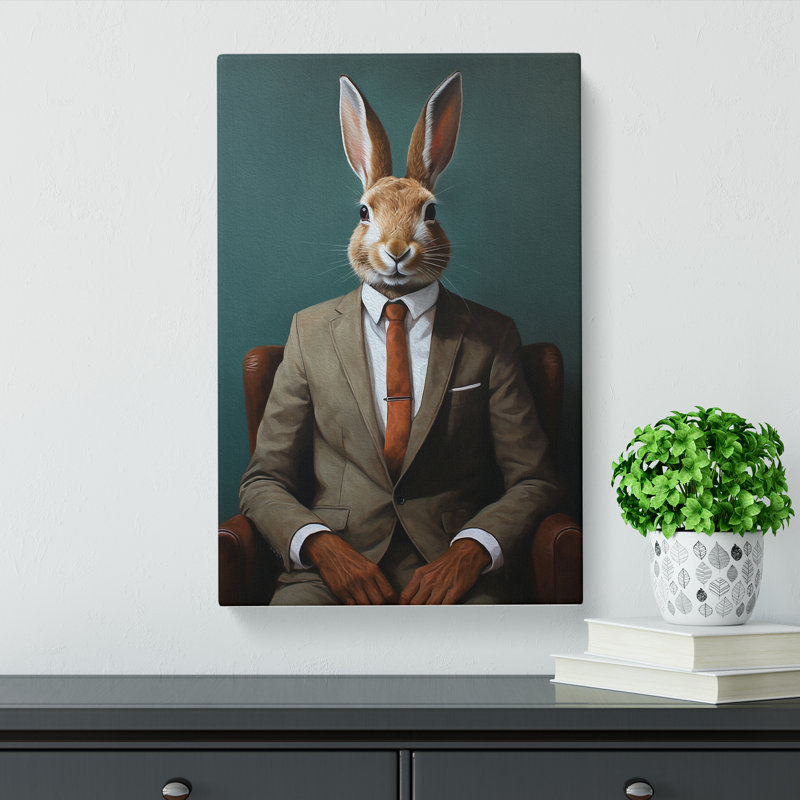 Rabbit In A Suit No.3 - Print, 76cm H x 50cm W x 3cm D