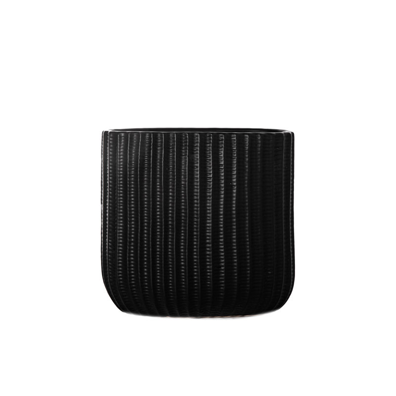 Vase ovale en céramique, Noir