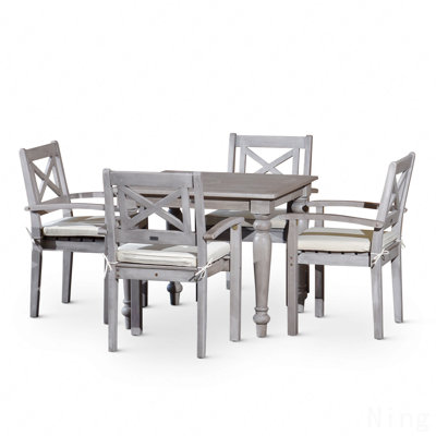 Square 5-Piece Dining Set, Outdoor Patio