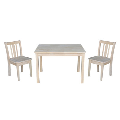 Kids 3 Piece Solid Wood Play Or Activity Table and Chair Set