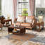 Stylish Rectangular Wood Coffee Table With Open Storage And Solid Wood Legs, Perfect For Living Room Decor And Functionality.-380333794