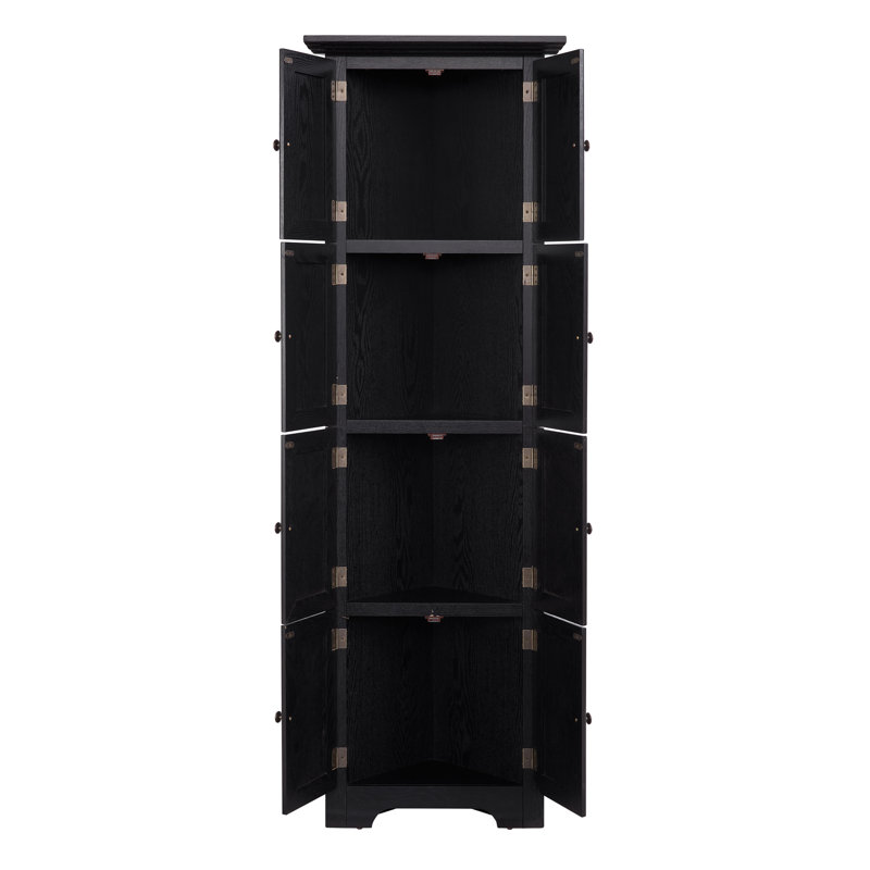 Armoire de rangement en coin 72 ", Noir
