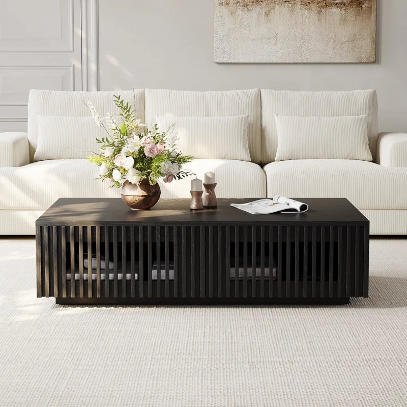 Aeolus Coffee Table, Fully-assembled, Black