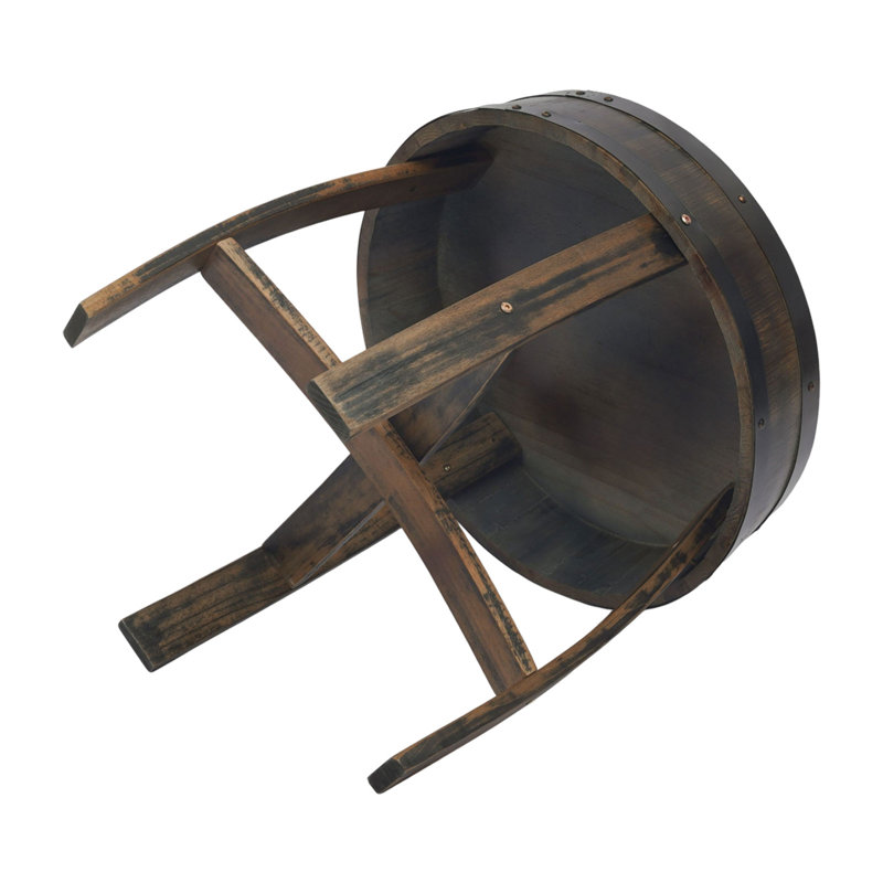 Round Barrel-Style Side Table End Table