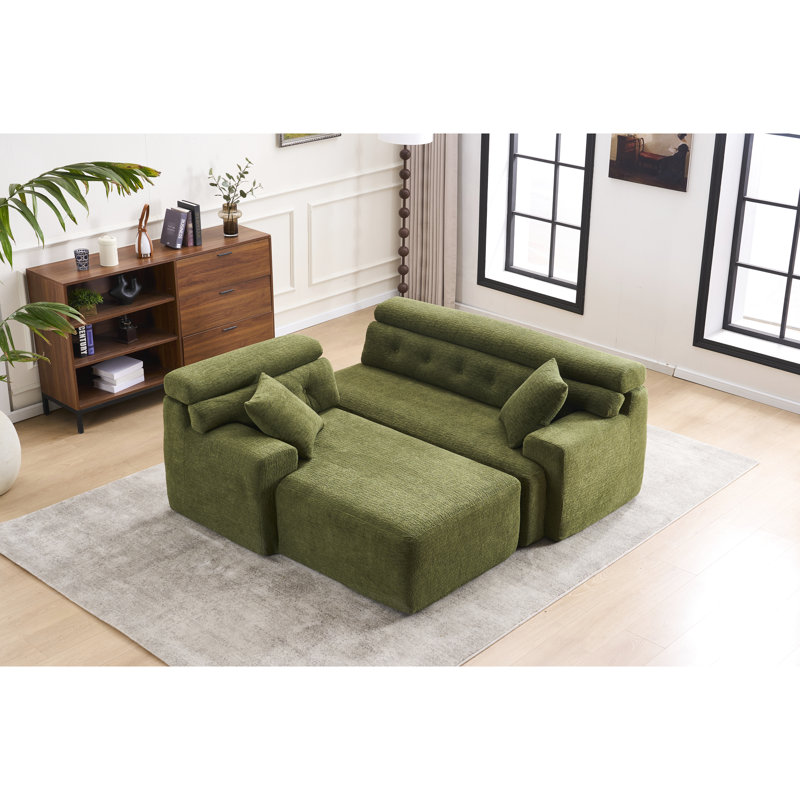 Meuble à compression, siège plus profond pour une détente accrue, éponge complète, avec surélevé et 2 coussins d'appartement