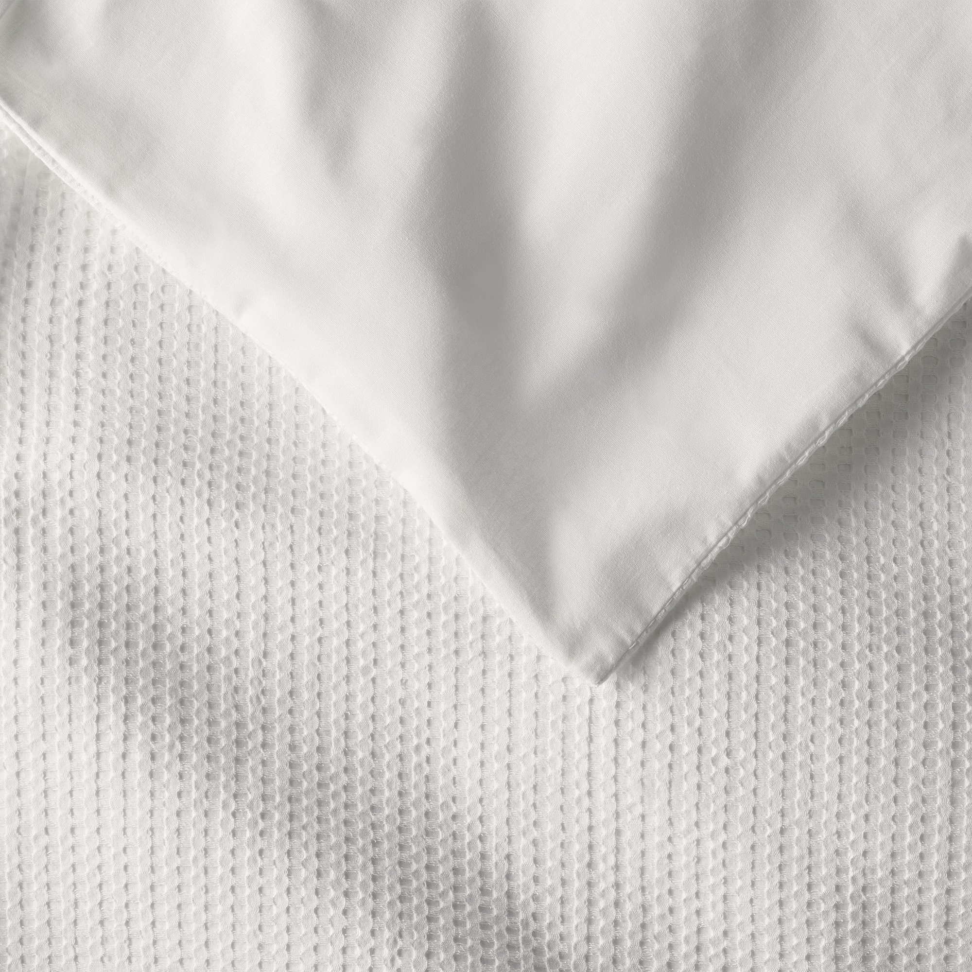 Felix Cotton Waffle Sham Set, King, White