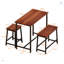 Ensemble de table de salle à manger 4 pièces avec structure en métal et 2 tabourets + 1 banc-1362156229
