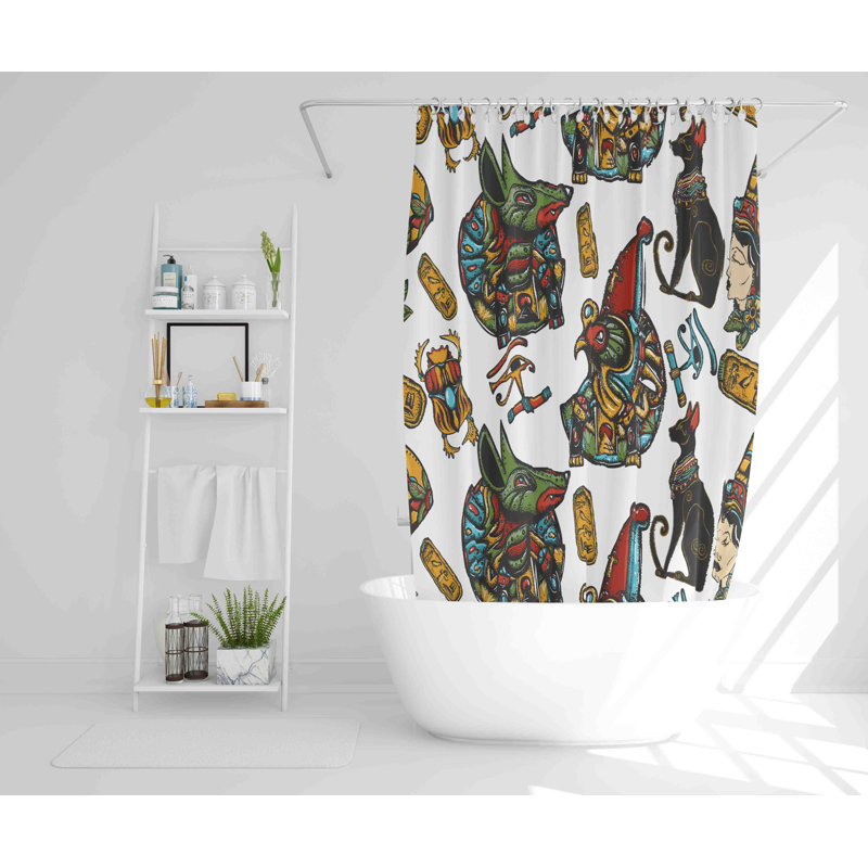 Riki Polyester Shower Curtain Set, 177cm H x 177cm W