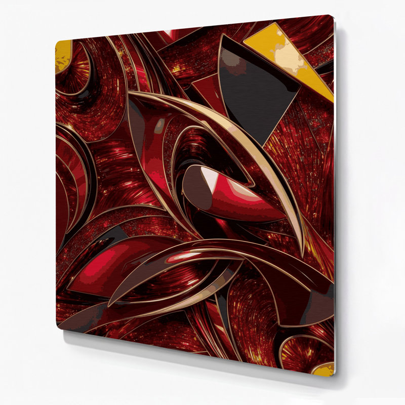 Abstrait formes 38, art mural en métal brun
