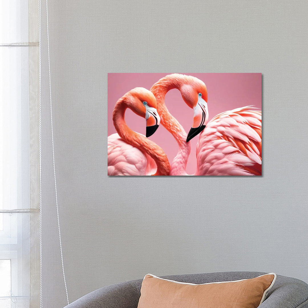 Xtravaganza Flamingos In Love von Philippe Hugonnard - Galerie-umwickelte Leinwand Giclée auf Leinwand