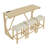 59" Multi-Purpose Bar Table Set with 3 Stools and Built-in Power Outlet, Solid Wood Sofa Table for Kitchen, Living Room, Dining Area-1279612497-1279612493