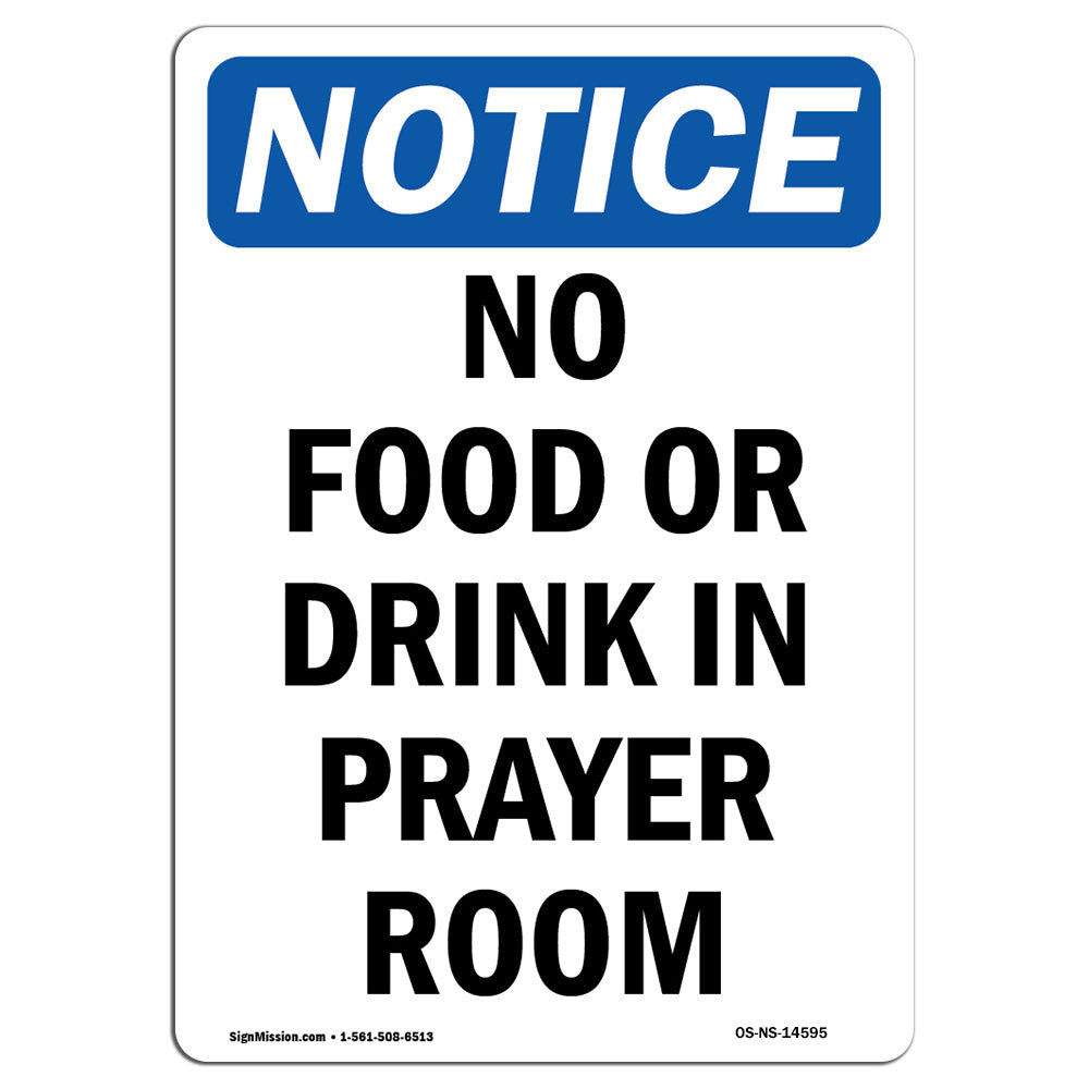 SignMission No Food or Drink in Prayer Room Sign | Wayfair