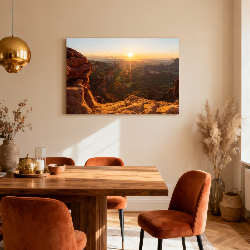 «Sunset Canyon», ensemble de 1 reproduction d'art sur toile tendue sur toile, H 20 po x l 30 po