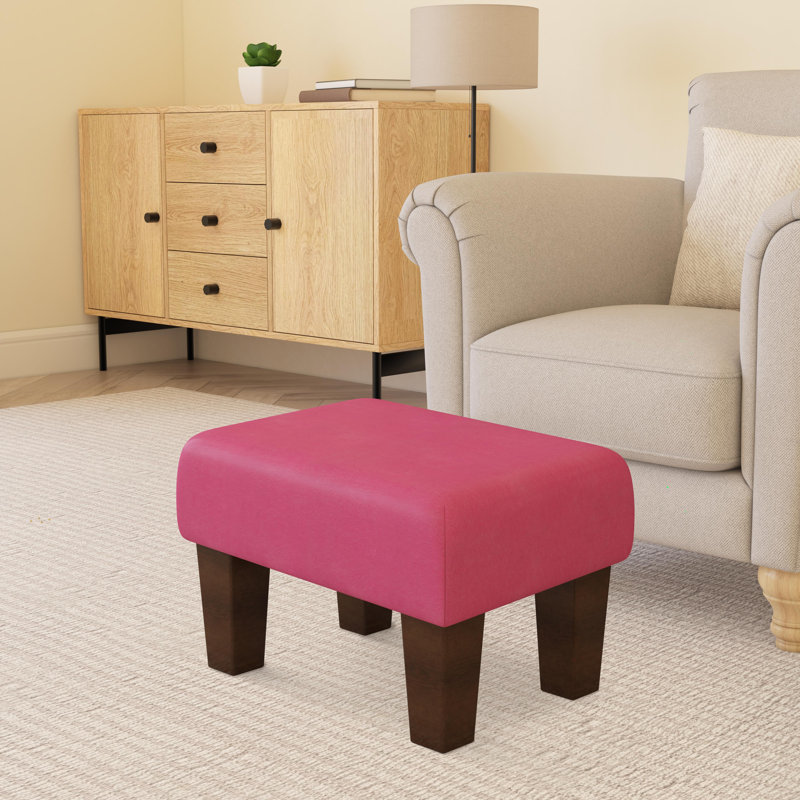 Acierno Mahogany Wood Contemporary Leg - Faux Leather, Brown, Blossom Pink