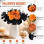 Bouquet de fleurs artificielles d'Halloween avec des feuilles noires et des choix de citrouille-133287493