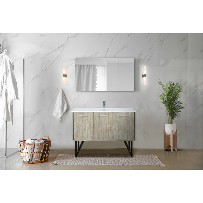Ensemble de meuble-lavabo, plateau en marbre de culture et robinet chromé (SINK SINK)
