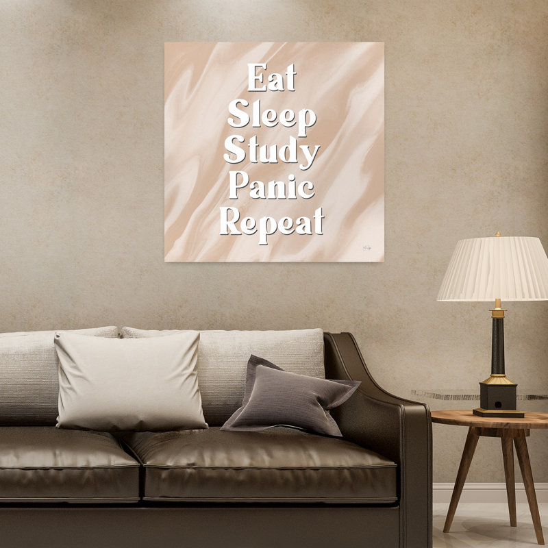 «Eat Sleep Sleep», art contemporain abstrait, H 32 po x l 32 po