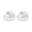 Le Creuset Stoneware London Cappuccino Mugs And Saucers, Set Of 2 7 Oz. Each White