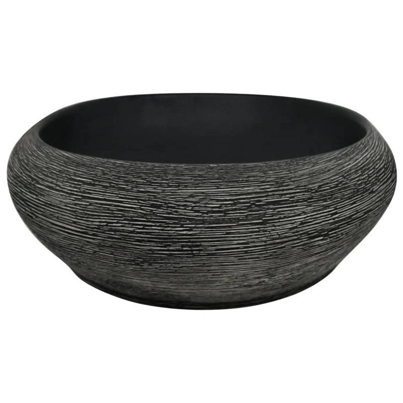 Latitude Run Adala 59mm L x 40mm W Black Ceramic Oval Sink