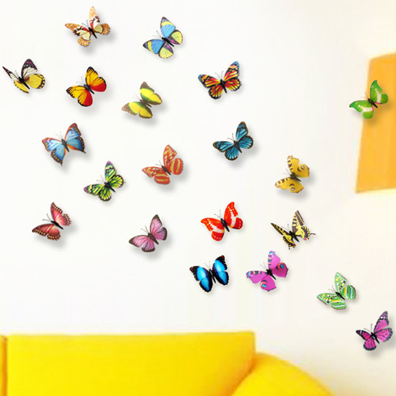 Décalcomanie murale autocollante papillons 3d